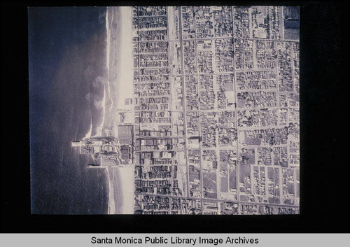 Fairchild Aerial Surveys photography of the Santa Monica coastline north to south from Hollister Avenue to John Adams Junior High School and Ocean Park Pier (Job #C164-7) flown January 1928