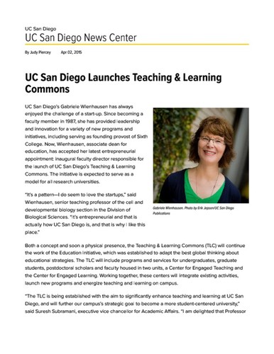 UC San Diego Launches Teaching & Learning Commons