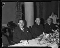 Rabbi Edgar F. Magnin, Archbishop John Joseph Cantwell, and Bishop William Bertrand Stevens, Los Angeles, circa 1935