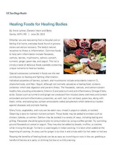 Healing Foods for Healing Bodies