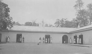 Nordindien, Santalistan/Santal Parganas. Benagaria Hospital, 1923. Hospitalet blev bygget af missionslæge Boe Bojesen Bøgh, 1922-23