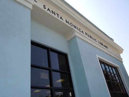 Ocean Park Branch Library fascia signage facing Second Street, installed April 18, 2011