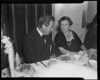 Elizabeth "Bunny" Ryan and Seumas MacManus at the Chamber of Commerce's Celebrities Dinner, Santa Monica, 1935