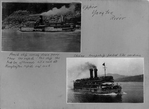 L. P. Bischoff photo album. Photos of USS Tutuila's passage through the upper Yangtze