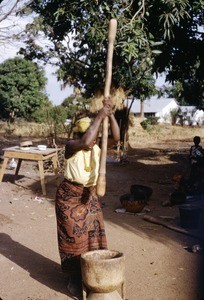 Woman pounding maize, Ngaoundéré, Adamaoua, Cameroon, 1953-1968