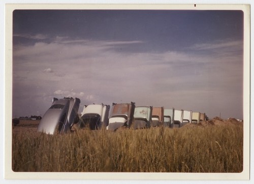 Cadillac Ranch photographs (installation view)