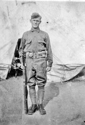 Karl Asman in the 115 Engineers, Co. D, at Camp Kearny, California, 1917