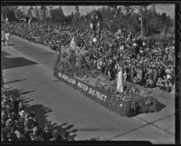 Metropolitan Water District float at the Tournament of Roses Parade, Pasadena, 1936