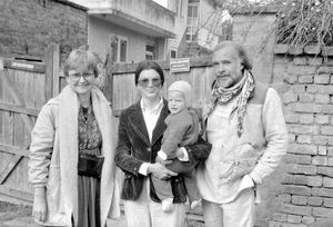 DSM Missionaries Berit Daugaard Hansen (left) with the Linda and Neil Duddy family at Kathmandu