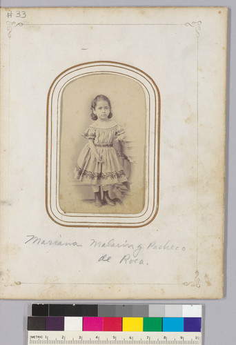 Mariana Malarin y Pacheco de Roca [as a young girl, circa 1865.]