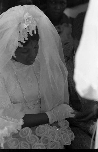 Bride receiving wedding ring, San Basilio de Palenque, 1975