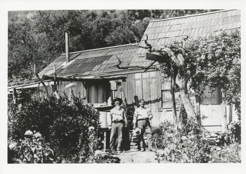 Francisco Trujillo with a hired hand on Trujillo Ranch, Topanga, California