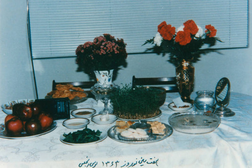 Iranian family New Year's table setting