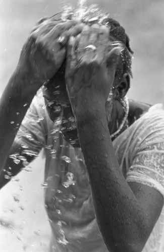 A young woman drenched, San Basilio de Palenque, 1977