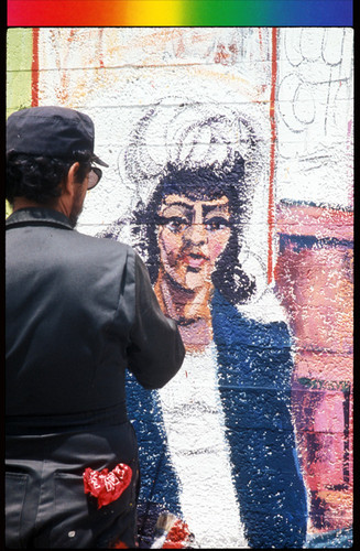 José Montoya at Work on Southside Park Amphitheater Mural