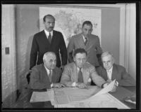 State, Federal and county relief executives confer on financial crisis, Los Angeles, 1935