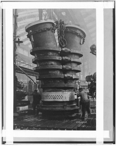 Copy photo of manufacturing of "Y" casting at steel mill