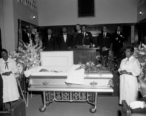Funeral service, Los Angeles, 1960