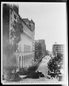 View of Hope Street looking south from the site of a public library, ca.1910