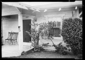 House on Dundas Street damaged by automobile, Los Angeles, CA, 1931