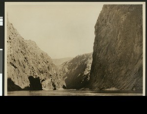 Close-up view of Boulder Canyon on Colorado River, ca.1920