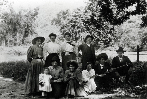 Entertaining relatives at the Schulz Ranch in Santiago Canyon