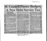SC Council Passes Budget; A New Debt Service Tax