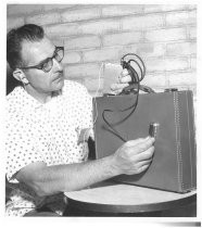 Fargo's first bomb detector - picked up ticks of the clock, 1960