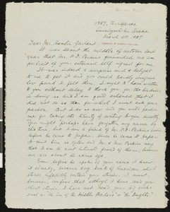 Kei-ichi Fujii, letter, 1937-03-28, to Hamlin Garland