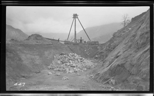 The reservoir partially excavated at Kaweah #3 Hydro Plant