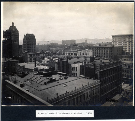 View of retail business district. 1905