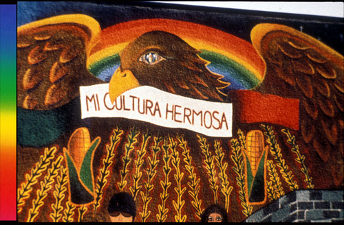 Mi Cultura Hermosa; Renamed After Restoration: Viva la Raza (detail)