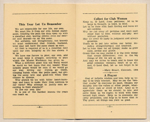 Northridge Woman's Club Yearbook, 1940-1941