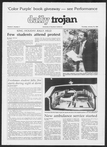 Daily Trojan, Vol. 100, No. 5, January 16, 1986