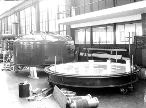 Aluminizing tank, with dome removed, Mount Wilson Observatory
