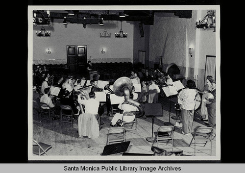 Santa Monica Recreation Department Orchestra rehearsal in Miles Playhouse on September 12, 1949