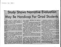 Study Shows Narrative Evaluation May Be Handicap For Grad Students