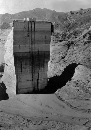 View of the St. Francis Dam site after break