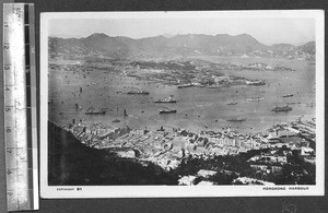 View over Hong Kong harbor, Hong Kong, China, ca.1925