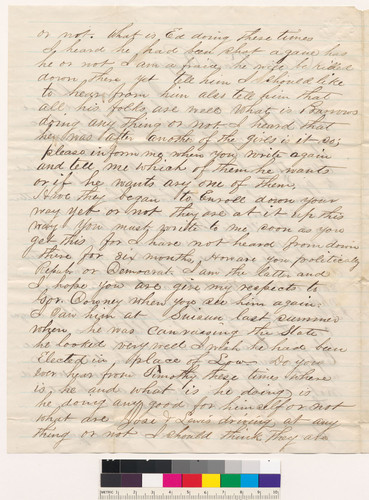 Letter to Mary from Joseph C. Wolfskill