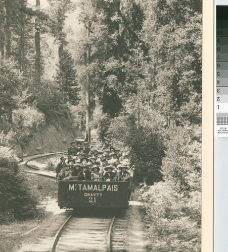 Gravity car headed to Muir Woods on the Mount Tamalpais & Muir Woods Railroad