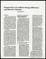 Perspectives on vehicle energy efficiency and electric vehicles, ESD Technology (4 items)