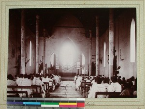 Church interior, Betafo , Madagascar, 1900