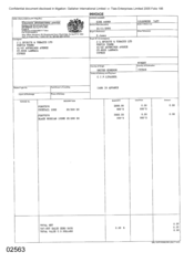 [Invoice for JL Spirits & Tobacco Ltd for Cocktail and Black Russian Cigarettes]