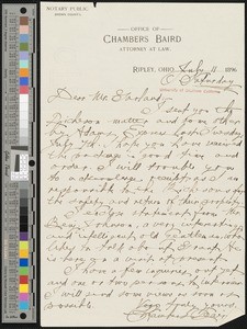 Chambers Baird, letter, 1896-07-11, to Hamlin Garland