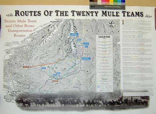 Routes of the Twenty Mule Teams : Twenty Mule Team and other borax transportation routes