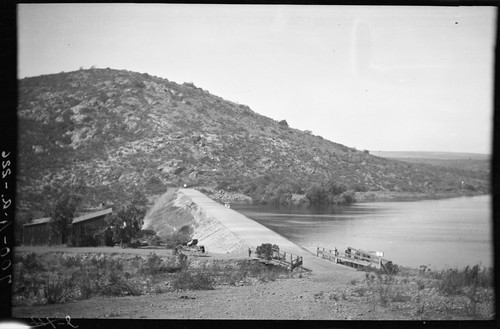 La Mesa Dam, San Diego County, California. Since submerged by construction of multiple arch Eastwood Dam, 1917