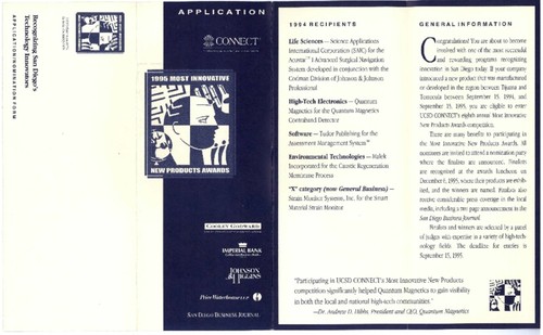1995 Most Innovative New Products Awards: application form