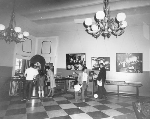 [Visitors in old Mint building located at Fifth and Mission streets]