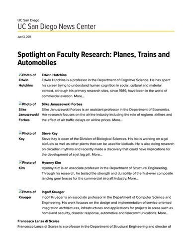 Spotlight on Faculty Research: Planes, Trains and Automobiles
